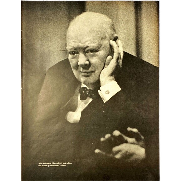 Winston Churchill Photograph "After Retirement Emotional by Tribute" Print 1966 - Picture 1 of 3
